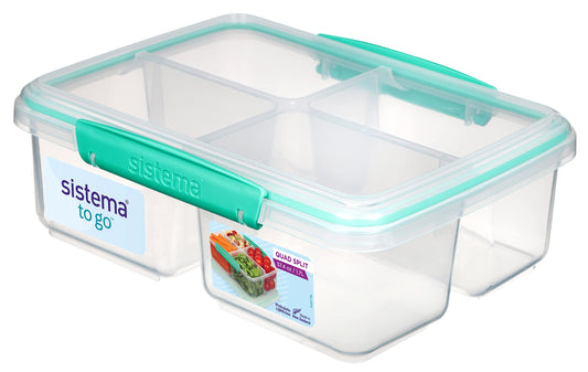 Sistema 1.7 L To Go Quad Split Food Storage Container - Made in New Zealand