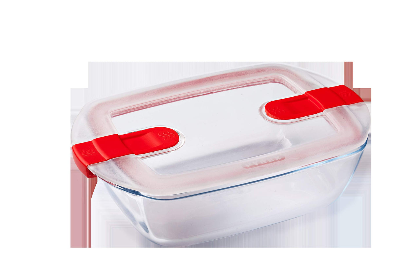 Pyrex Cook & Heat Set of 3 1.1L Rectangular Glass Food Microwave Airtight Lids - Made in France