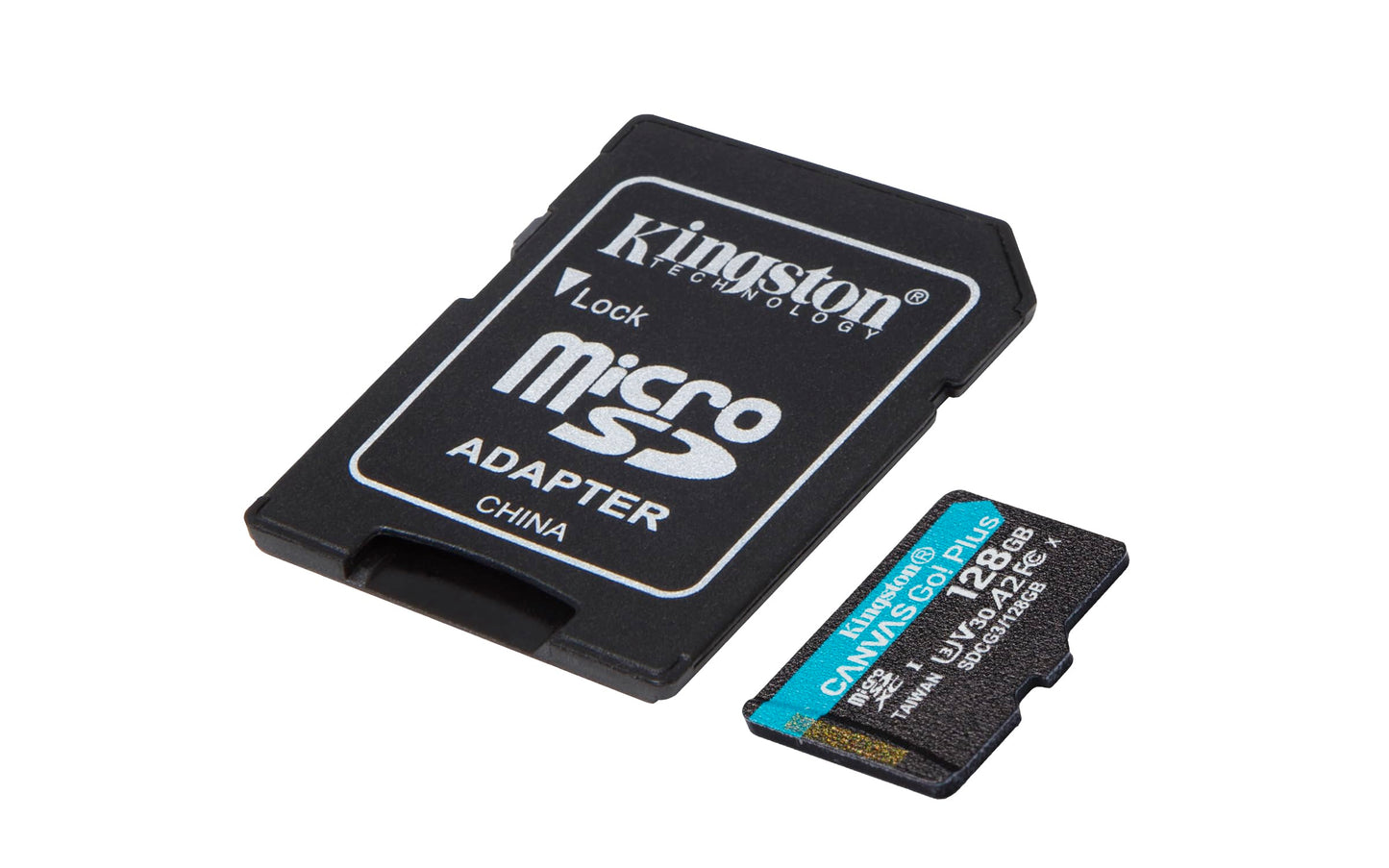 Kingston Canvas Go! Plus microSD memory card Class 10, UHS-I 128GB microSDXC 170R A2 U3 V30 Card + ADP - Made in Taiwan