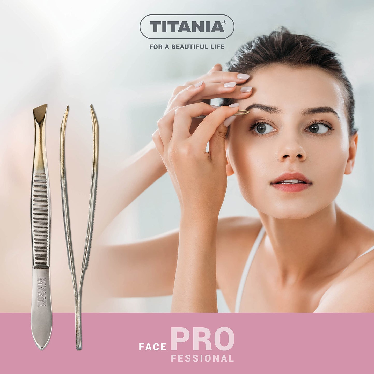 TITANIA Tweezers from Solingen (8 cm, gold-plated) - Made in Germany