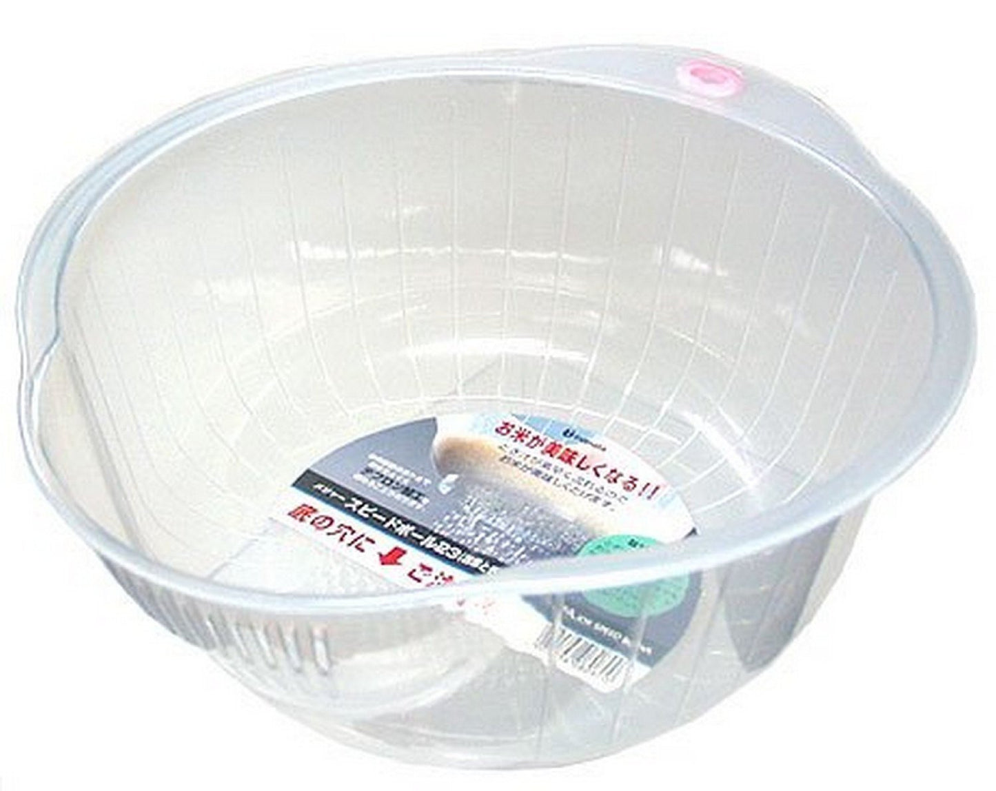 INOMATA NH4ZT77 HIC Inomata.0800 Japanese Vegetable Fruit Rice Wash Bowl, 8-Inch, Clear, Acrylic