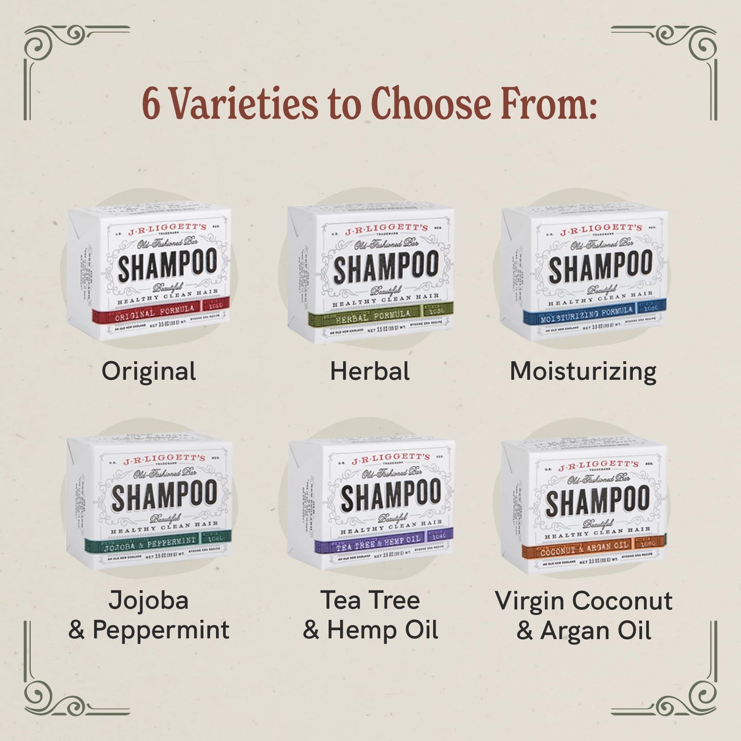 J.R. Liggett Bar Shampoo, Herbal Formula, 3.5 oz. - Made in U.S.A.