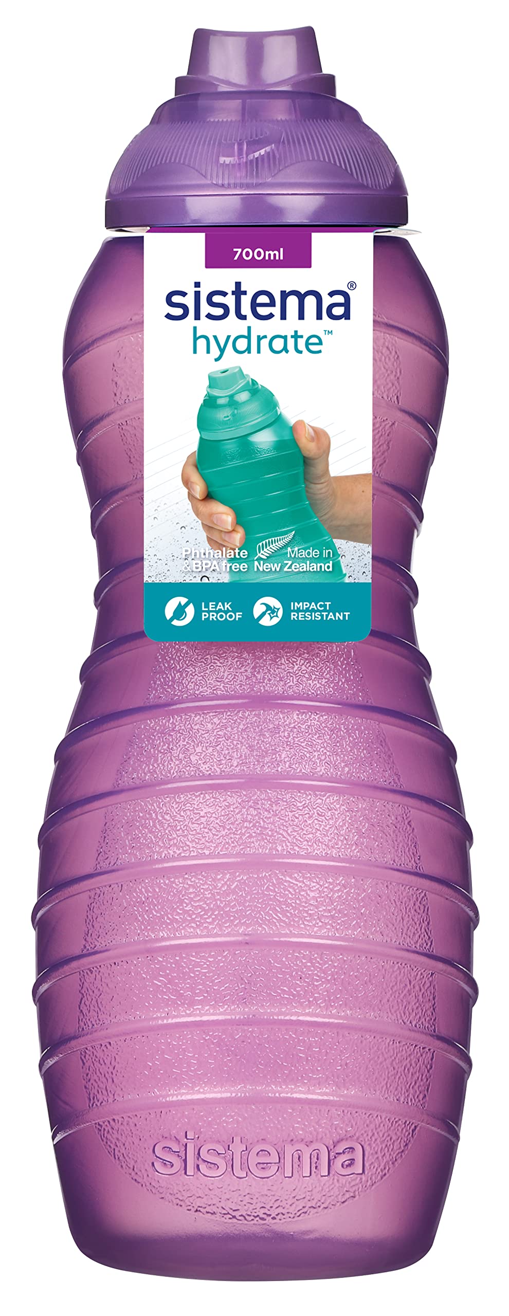 Sistema 700 ml Twist 'n' Sip Davina Sports Water Bottle - Made in New Zealand