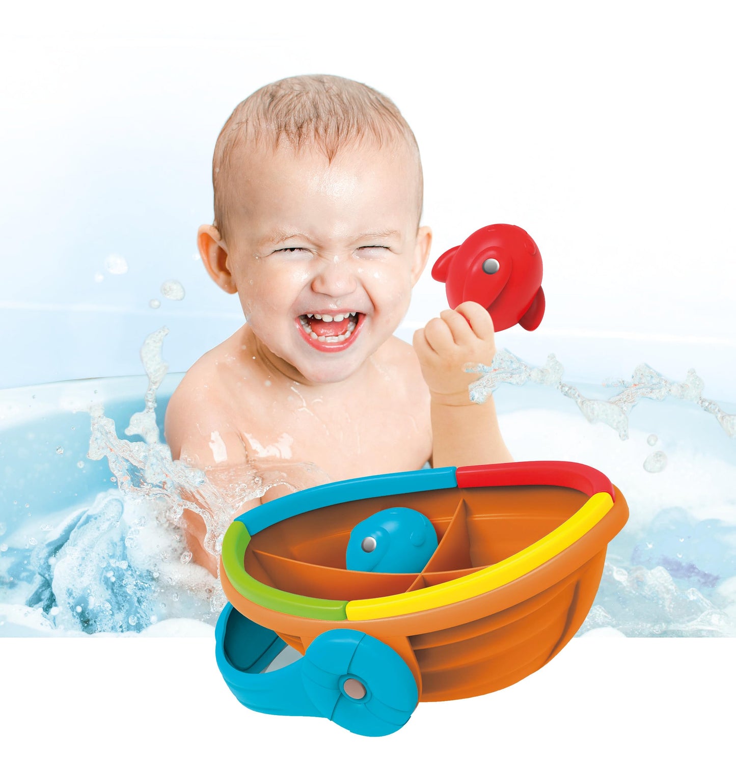 Clementoni Colour Fishing Floating Bath Toy For 1 Year Olds - Made In Italy