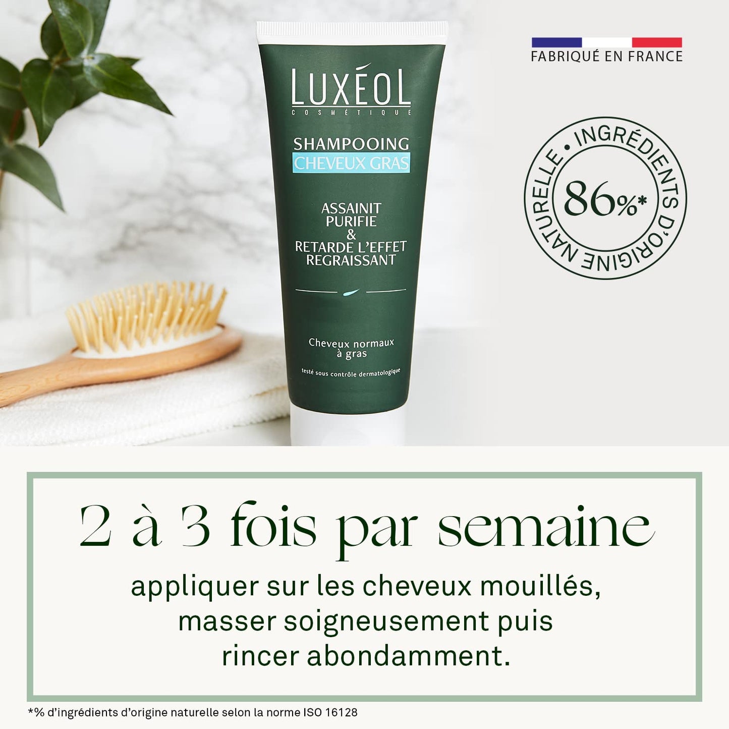 LUXÉOL Sanitizes & Purifies Hair Shampoo for Normal to Oily Hair 200 ml - Made in France