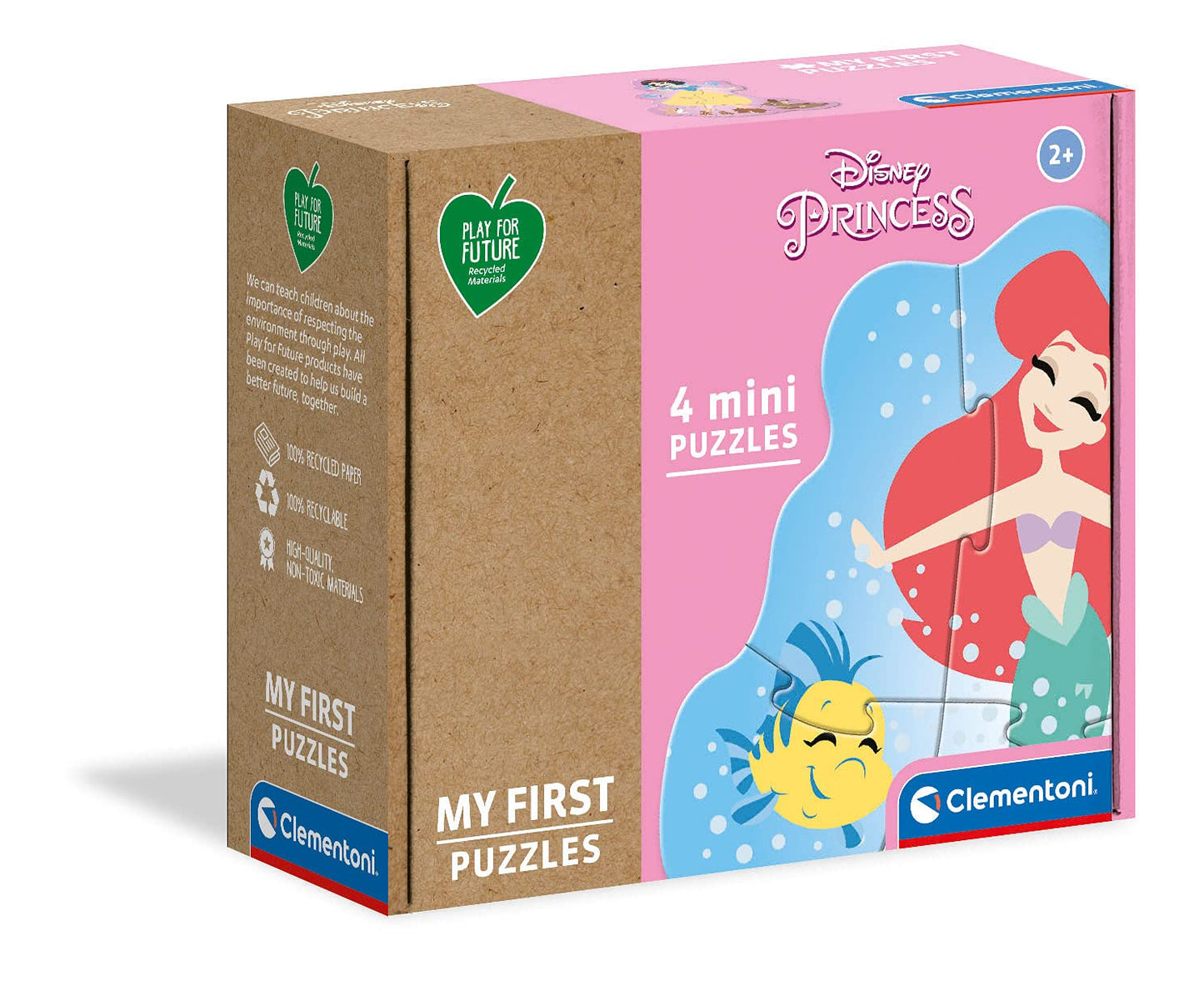 Clementoni My First Puzzle Disney Princess 3+6+9+12 Pieces, 100% Recycled Materials - Made In Italy