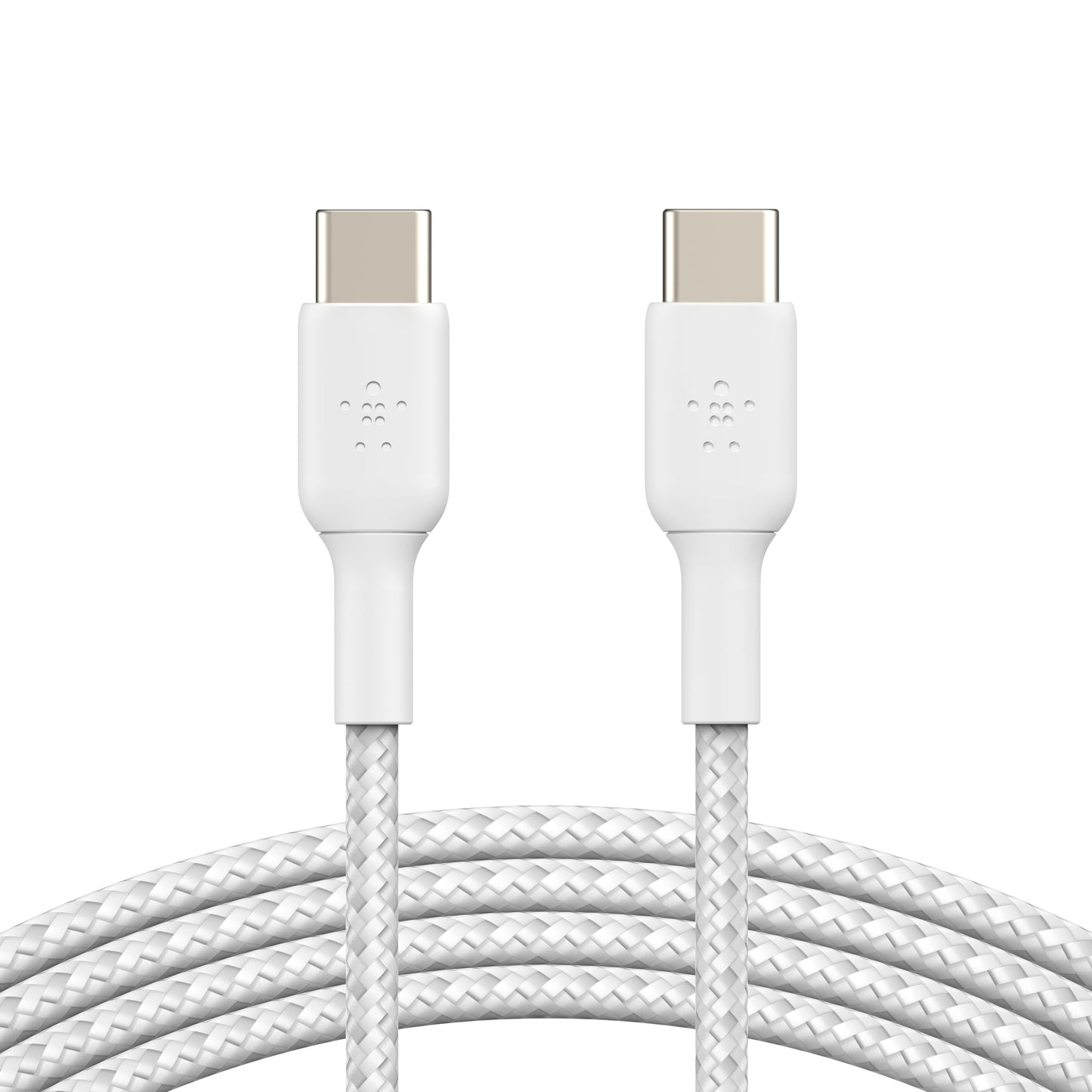 Belkin BoostCharge braided USB C fast charger cable 2m, 2pack, White - Made in Vietnam