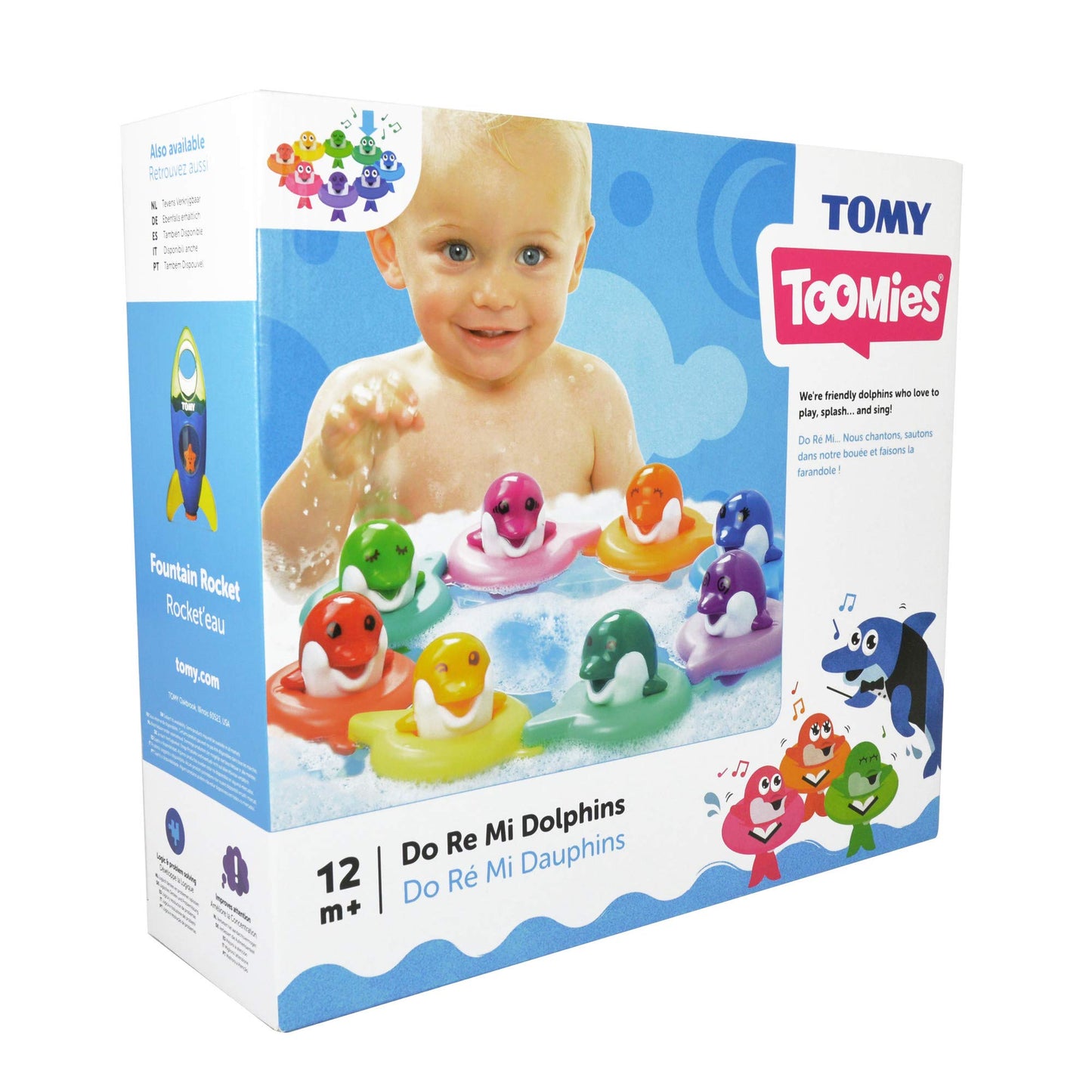 TOMY Toomies Do Re Mi Dolphins Baby Bath Toy Suitable for 1+ Year - Made in Indonesia