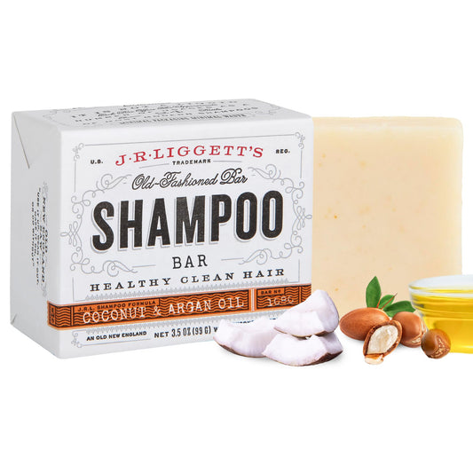 J.R. Liggett Bar Shampoo, Virgin Coconut Aragan Oil, 3.5 oz. - Made in U.S.A.