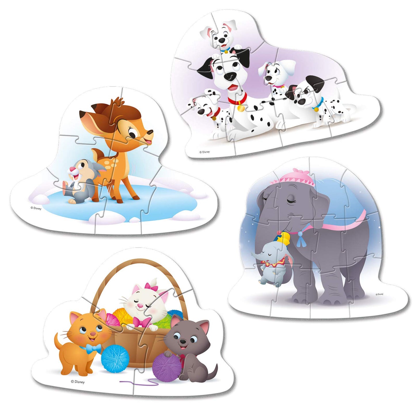 Clementoni My First Puzzle Disney Animal Friends - 3+6+9+12 Pieces, 100% Recycled Materials - Made In Italy