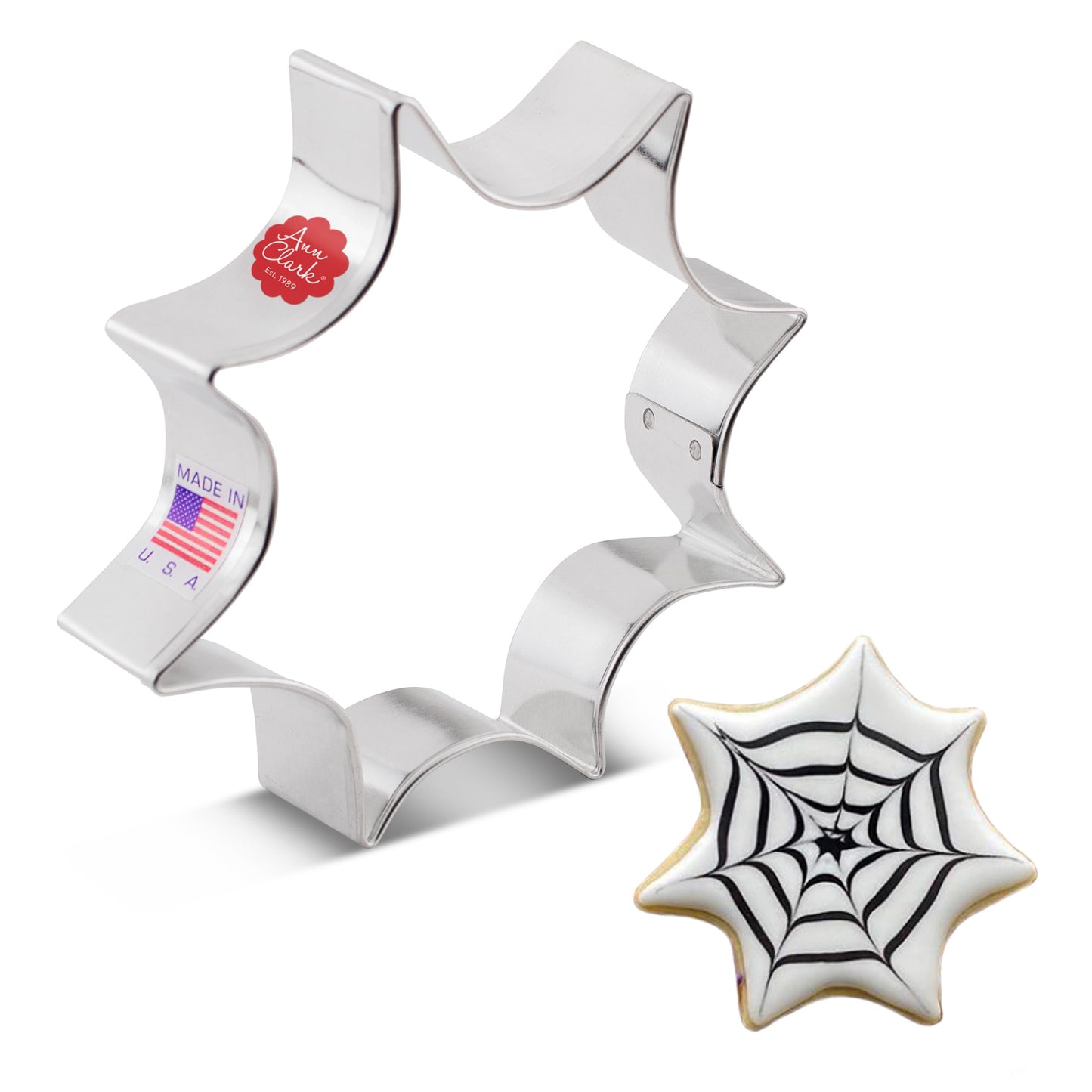 Spider Web Premium Cookie Cutter 10.8 cm, Made in USA by Ann Clark