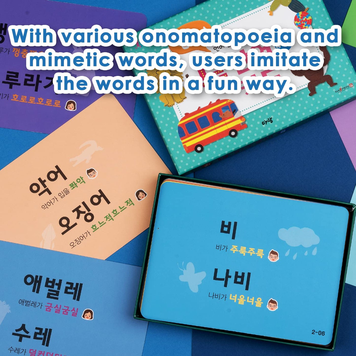 Leveram Korean Two-Word Flashcards  for Beginners (40 Cards for 80 Words) - Made in Korea