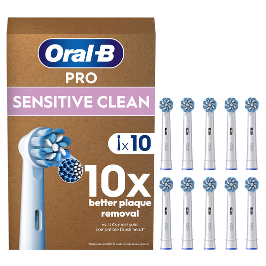 Oral-B Pro Sensitive Clean Electric Toothbrush Head (Pack of 10) - Made in Poland