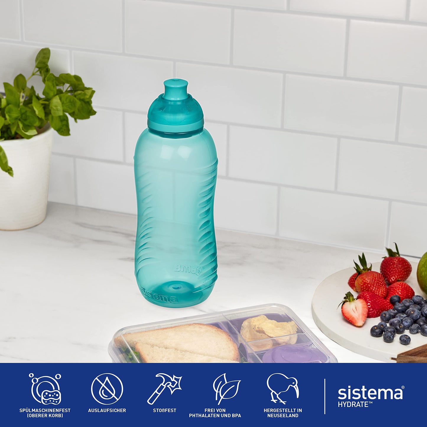 Sistema 330 ml Twist 'n' Sip Squeeze Kids Water Bottle - Made in New Zealand