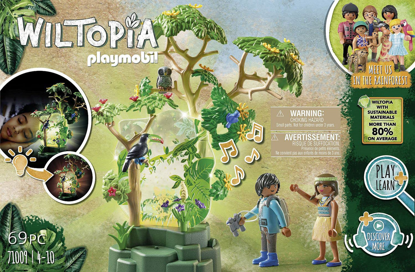 Playmobil Wiltopia Rainforest Nightlight with Toy Animals Ages 4+ - Made in Germany