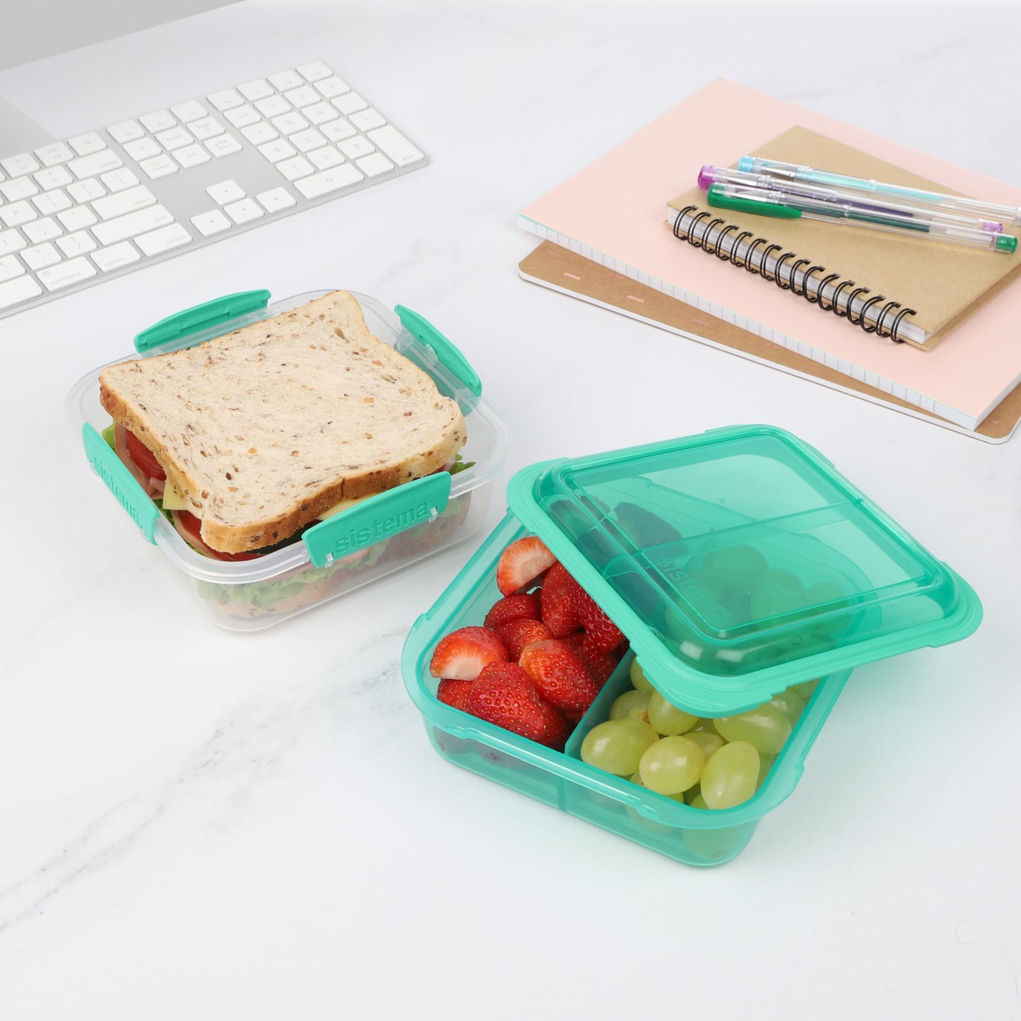 Sistema TO GO 1.24L Lunch Box with Compartments - Made in New Zealand