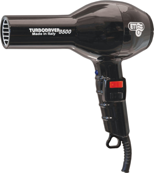 ETI Turbodryer 3500 Professional Salon Hair Dryer (Black) - Made in Italy