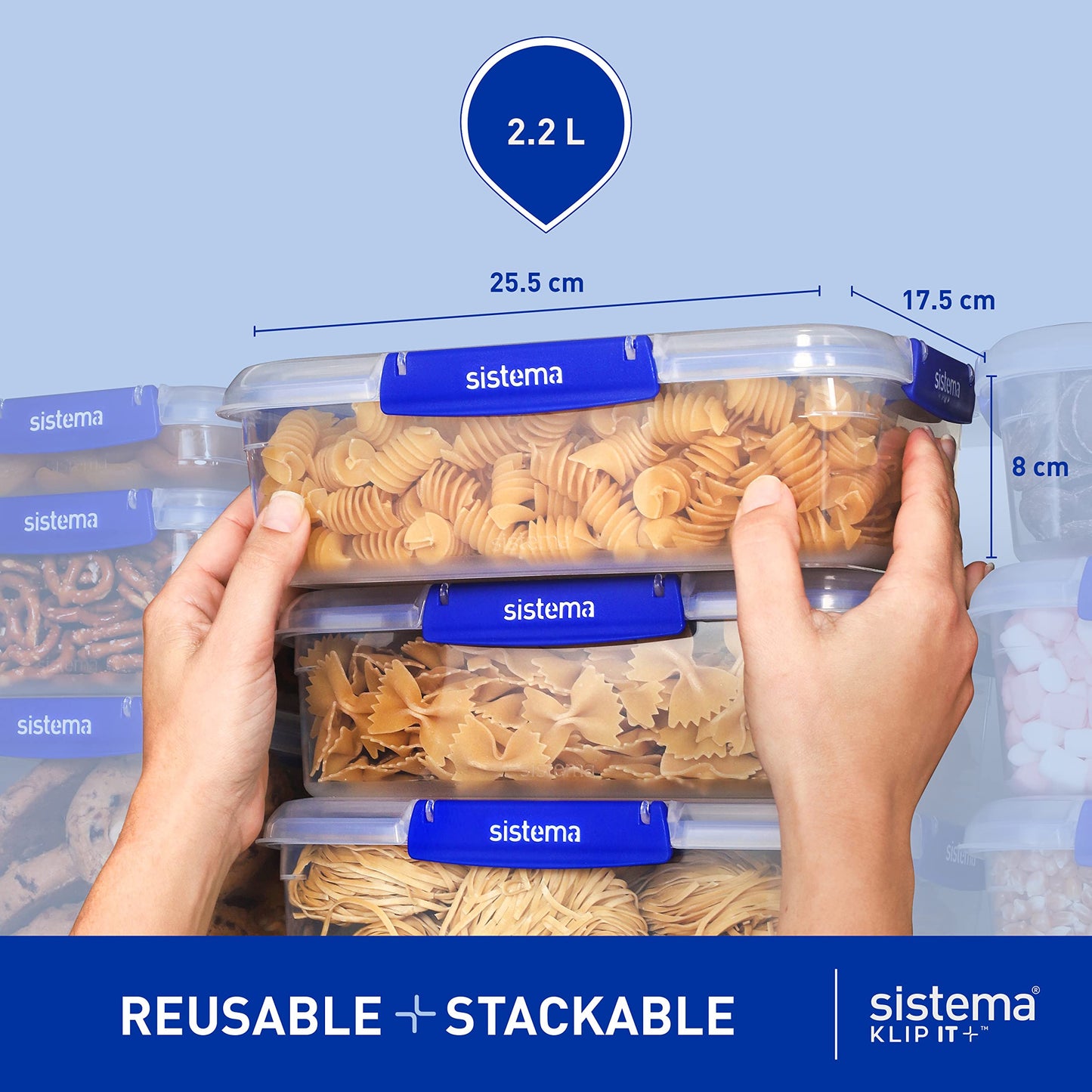 Sistema KLIP IT PLUS 2.2 L Leak-Proof Food Storage Containers 3 Count - Made in New Zealand