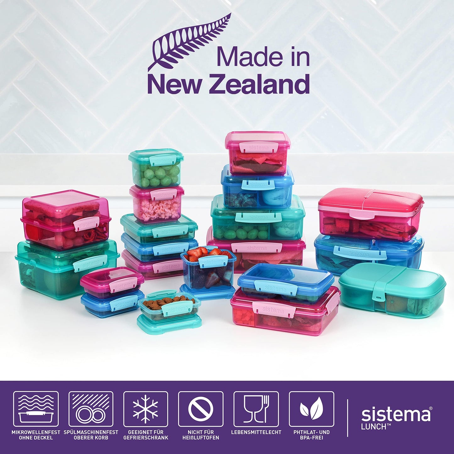 Sistema 200 ml Lunch Food Storage Containers (3 Count) - Made in New Zealand