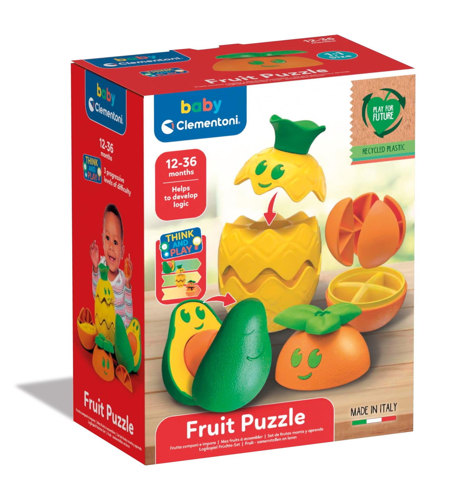 Clementoni Fruit Puzzle For 1 Year Olds - Made In Italy