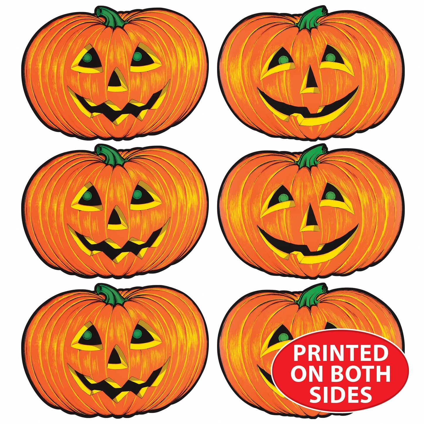 Beistle 6 Piece Paper Jack-O-Lantern Cut Outs Halloween Party Decorations 10" x 14" - Made in USA  10" x 14"