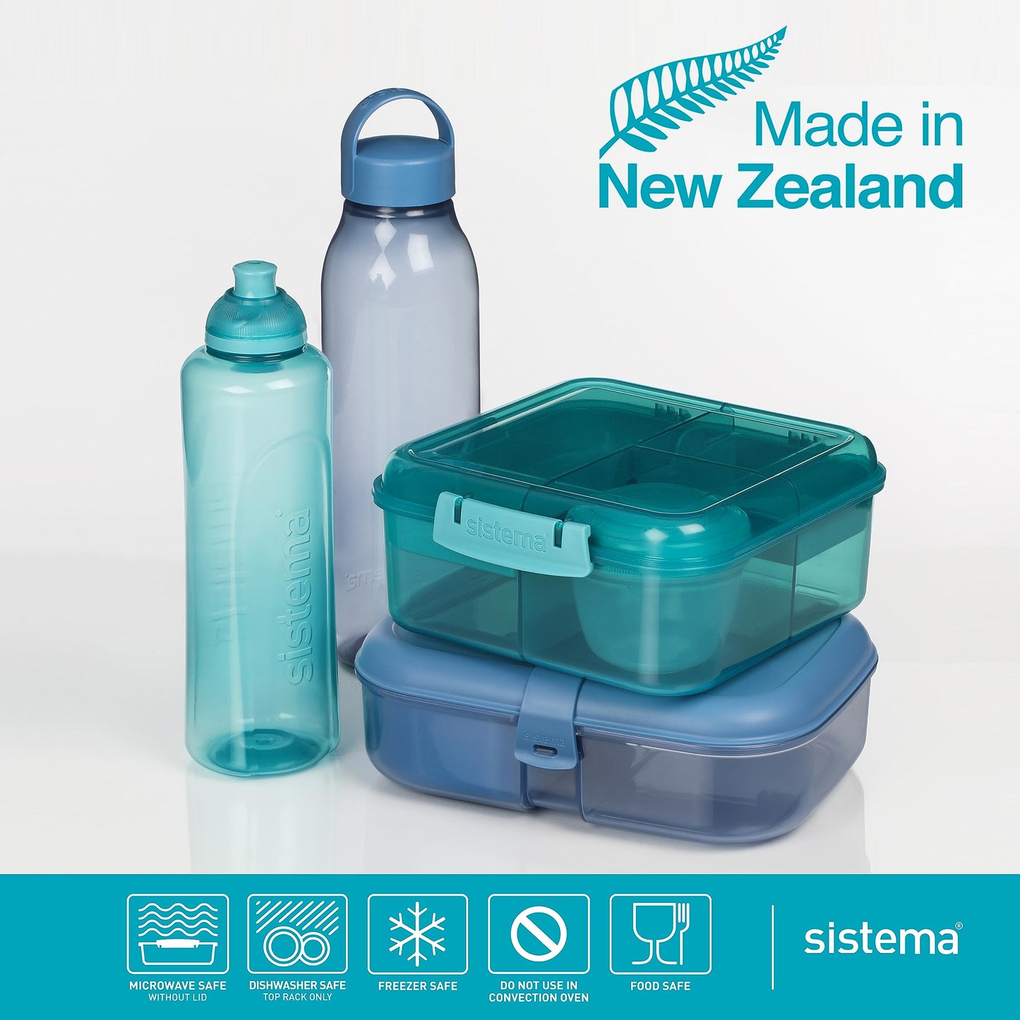 Sistema 480ml Swift Twist 'n' Sip Sports Water Bottles | Made Using Recycled Plastic (4 Count) - Made in New Zealand