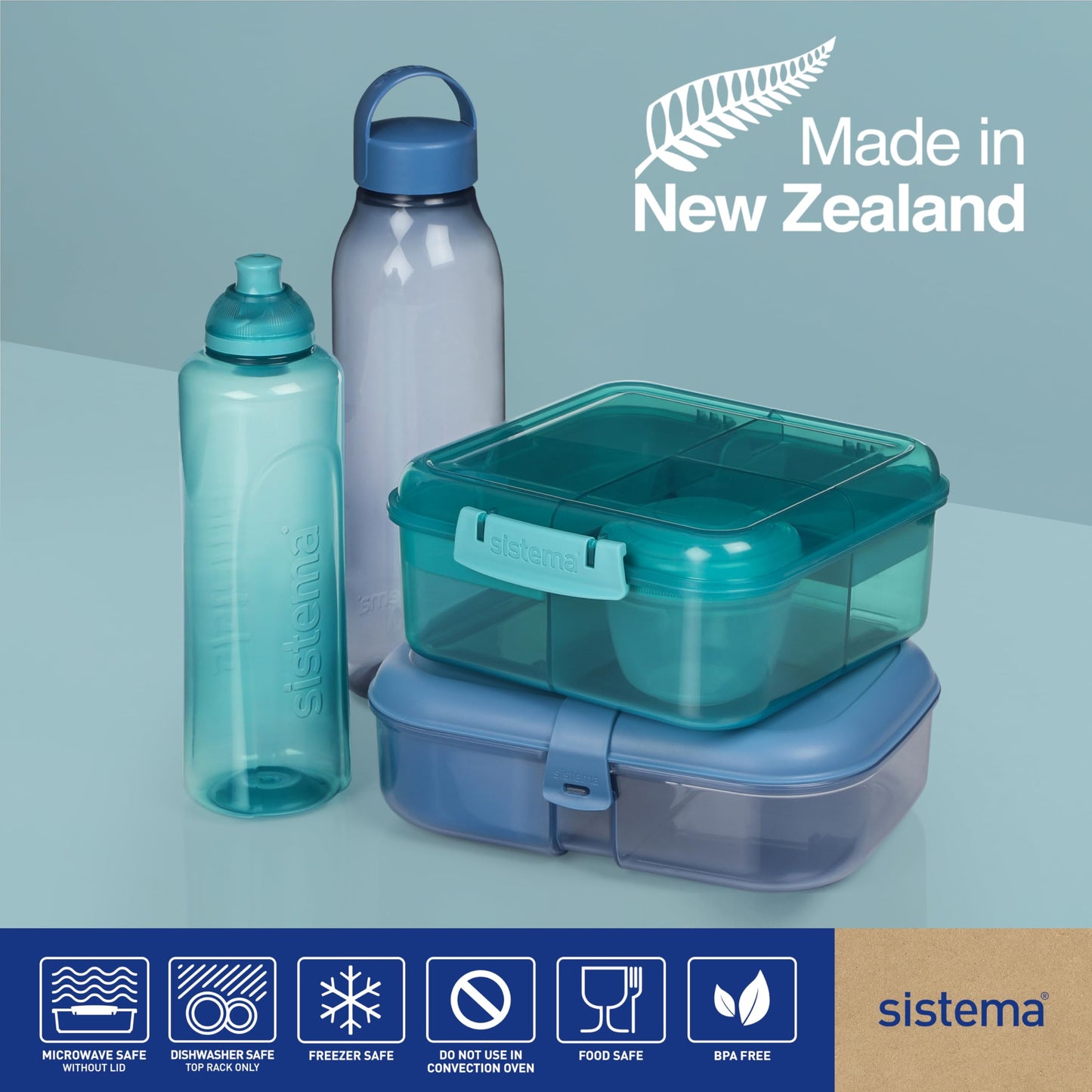 Sistema 480ml Swift Twist 'n' Sip Sports Water Bottles | Made Using Recycled Plastic (4 Count) - Made in New Zealand