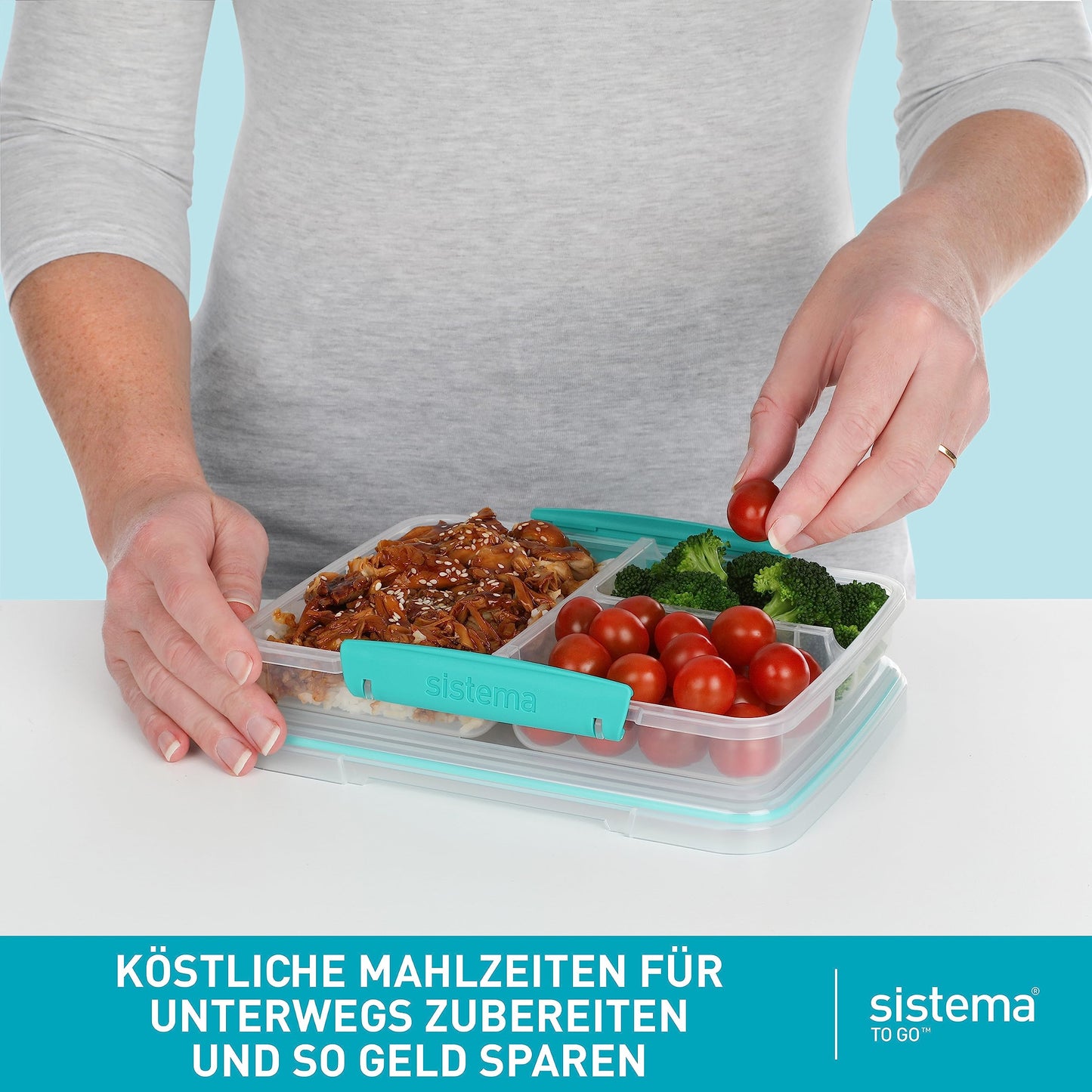 Sistema TO GO 820ml Multi Split Meal & Food Prep Containers (5 Count) - Made in New Zealand