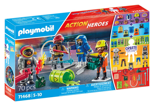 Playmobil Fire Rescue Figures with Detachable Accessories, Ages 5+ - Made in Malta