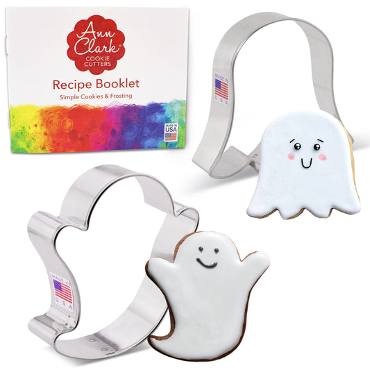 Ann Clark Halloween Ghost Cookie Cutters 3", 3.5" 2-Pc Set - Made in USA