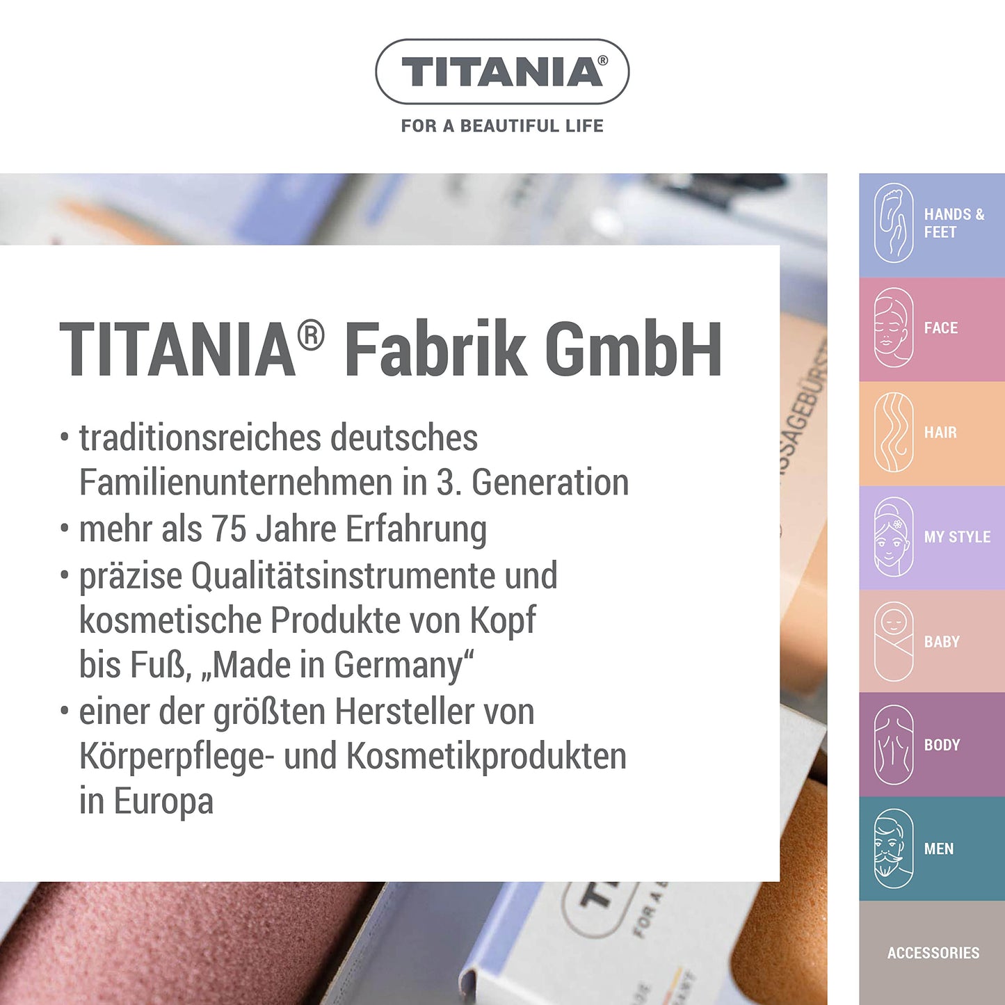 TITANIA Tweezers from Solingen (8 cm, gold-plated) - Made in Germany