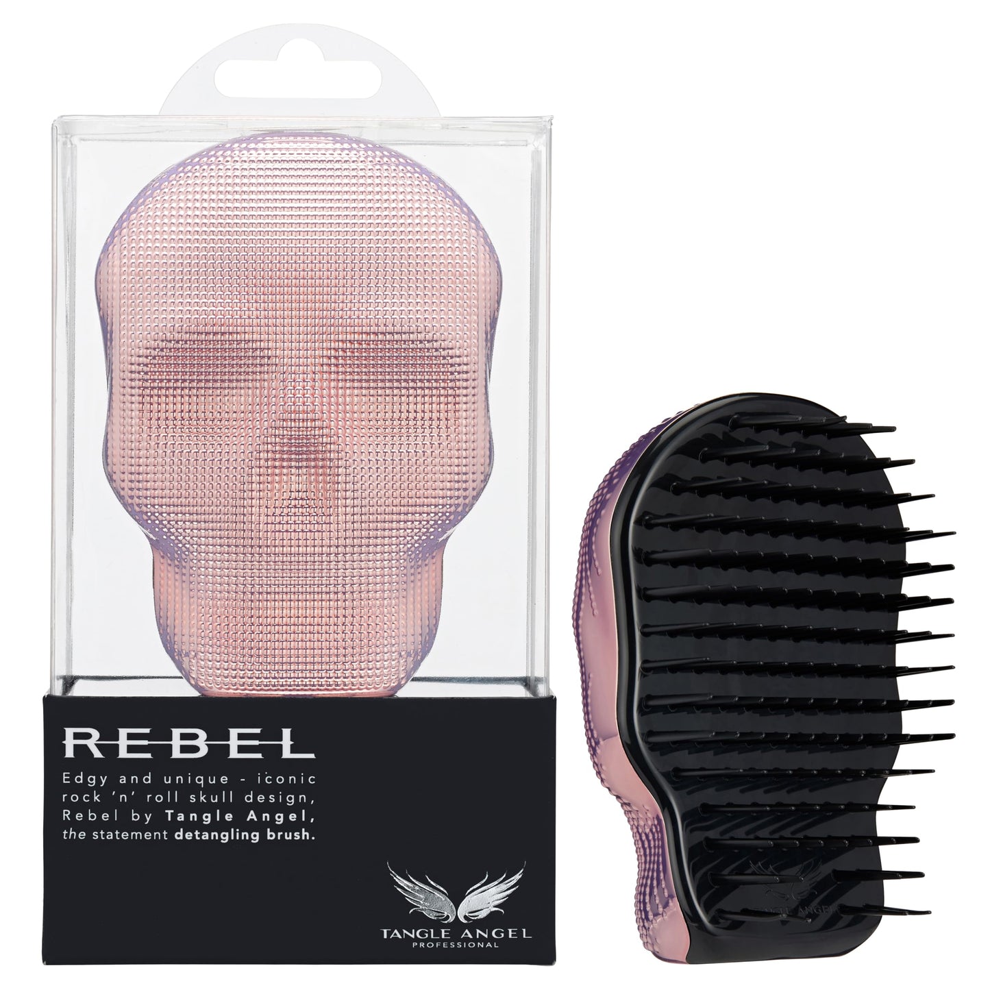 Tangle Angel Anti Static Hair Brush Detangler for Fine, Thick, & Curly Hair (Pink Chrome) - Made in UK