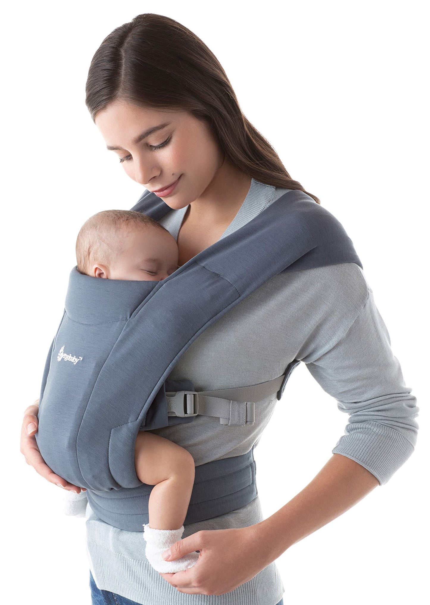 Ergobaby Embrace Baby Carrier for Newborns from Birth (Oxford Blue) - Made in Vietnam