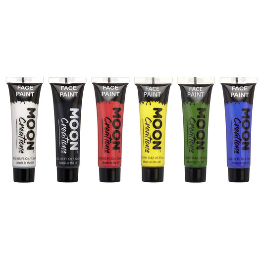 Moon Creations Face & Body Paint Tubes | Primary Set | 12ml - Made in UK