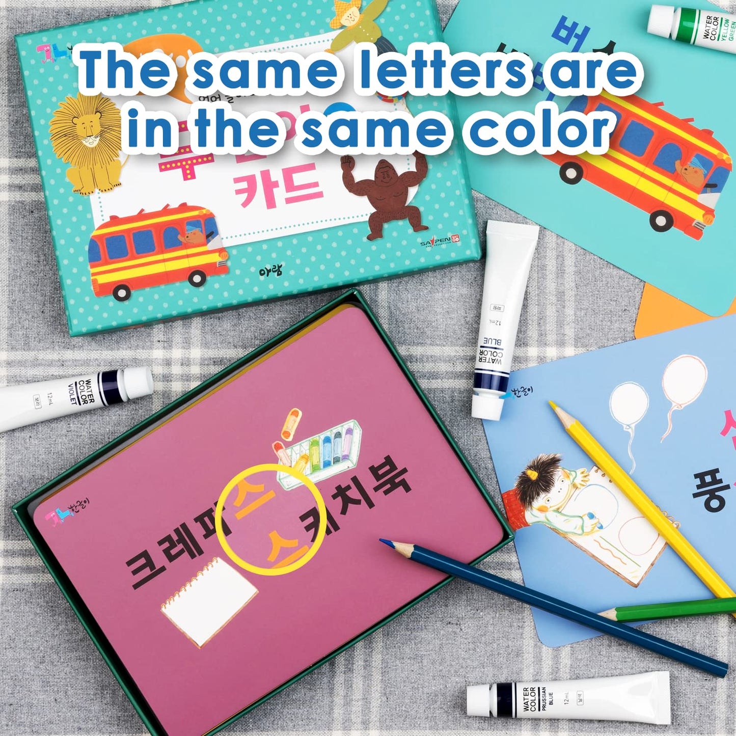 Leveram Korean Two-Word Flashcards  for Beginners (40 Cards for 80 Words) - Made in Korea