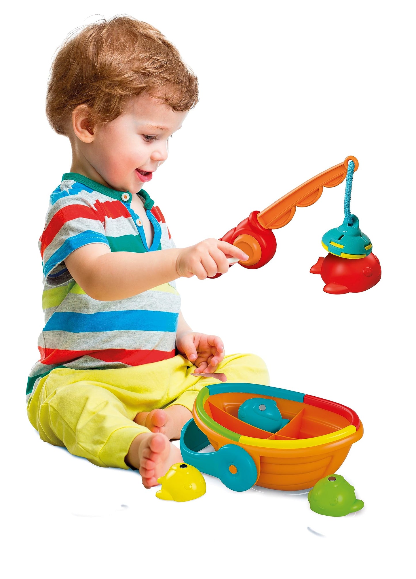 Clementoni Colour Fishing Floating Bath Toy For 1 Year Olds - Made In Italy