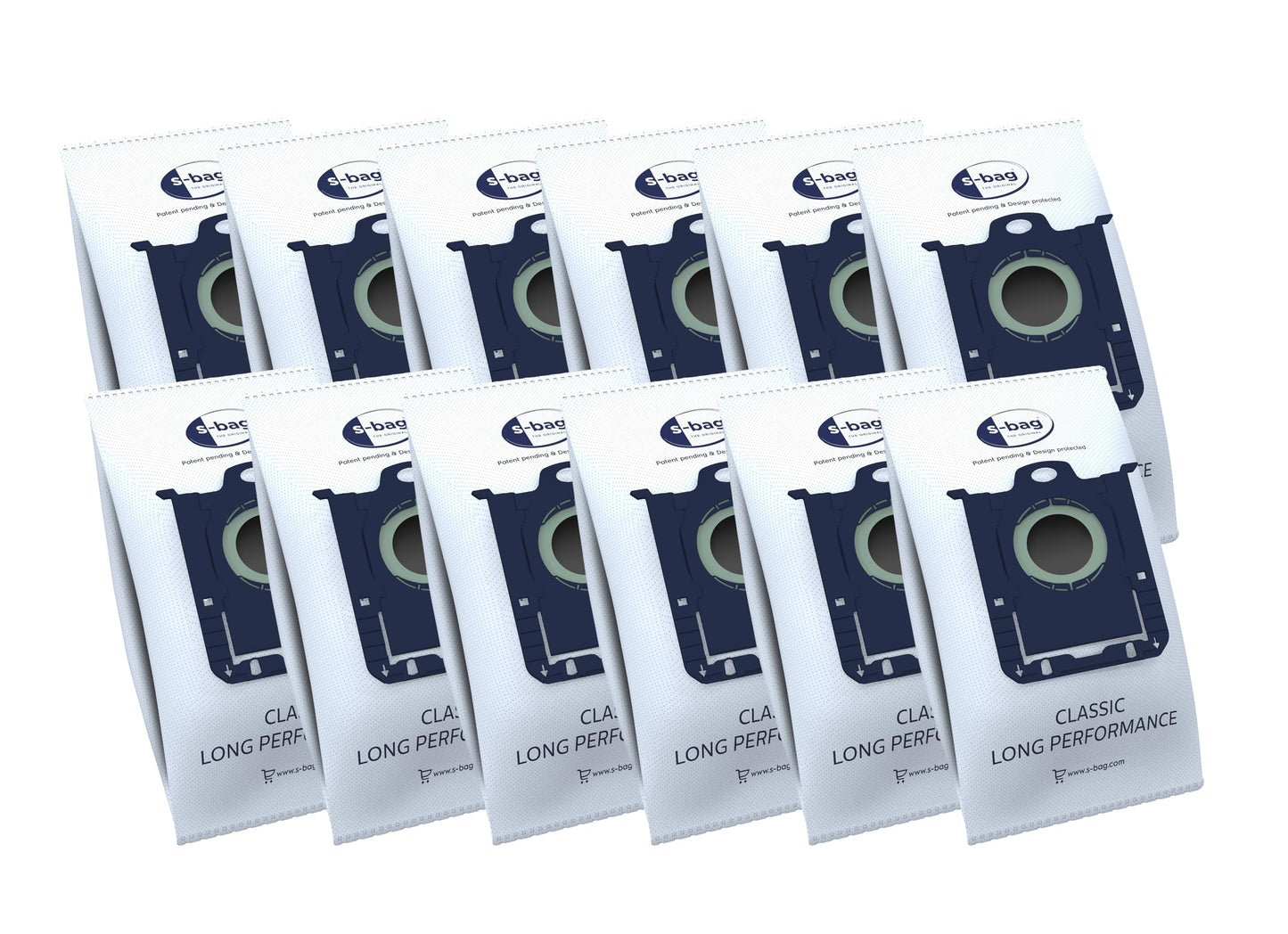 Electrolux E201SM S-Bag Vacuum Cleaner Dust Bags (Mega Pack of 12) - Made in Sweden