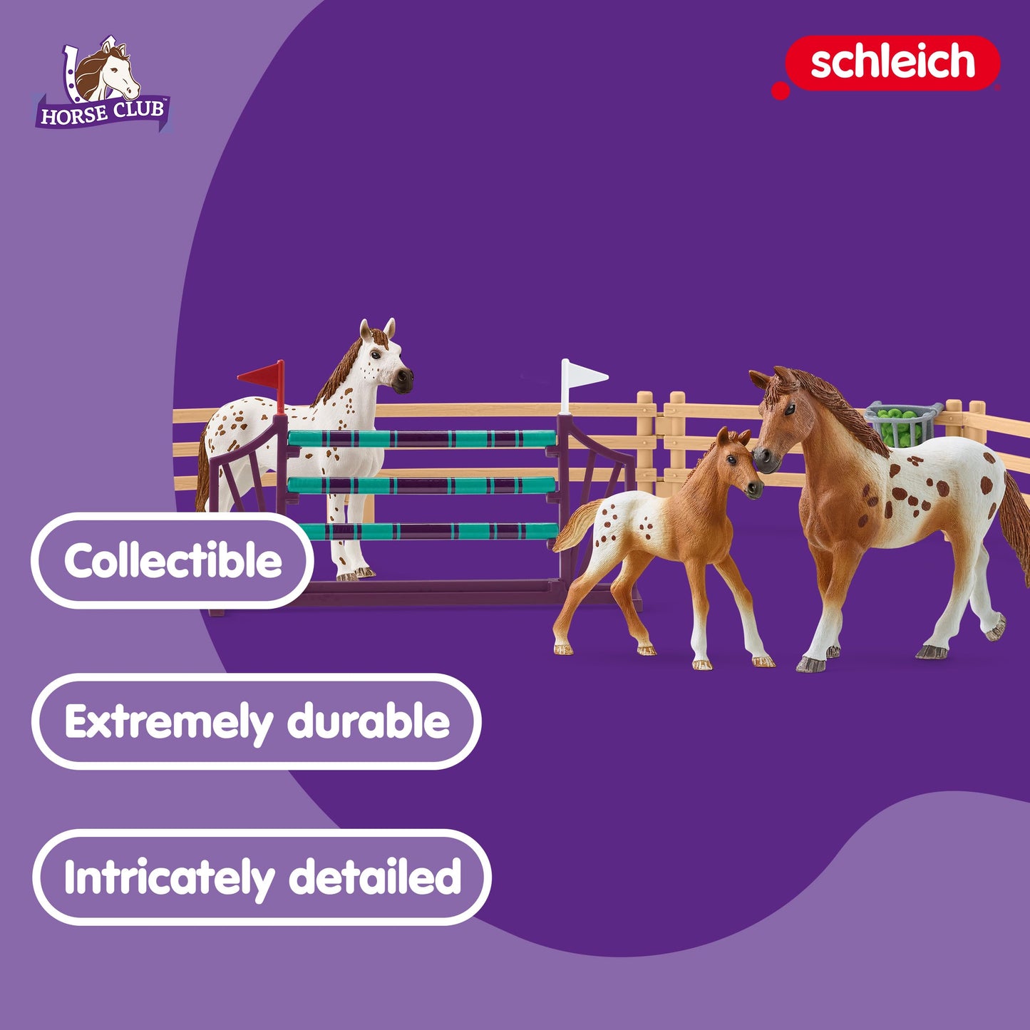 schleich HORSE CLUB Lisa's Tournament Training Horse Playset 17-Piece (Ages 5+) - Made in Germany, Bosnia, Moldova and Romania