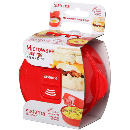 Sistema 270 ml Easy Eggs Microwave Egg Cooker with Steam Release Vent - Made in New Zealand