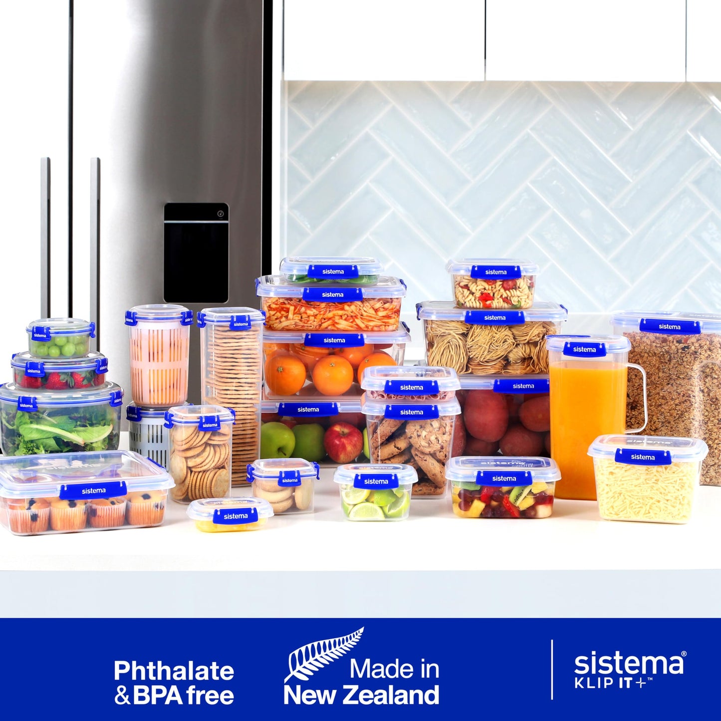 Sistema KLIP IT PLUS 1L Leakproof Food Storage Containers (4 Count) - Made in New Zealand