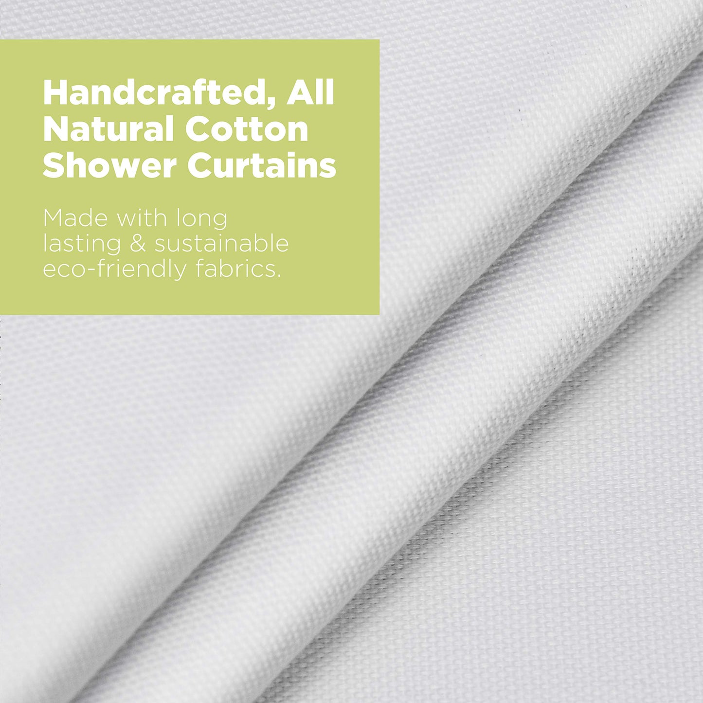 Bean Products Cotton Stall Shower Curtain (White), [36" x 74"] - Made in U.S.A.