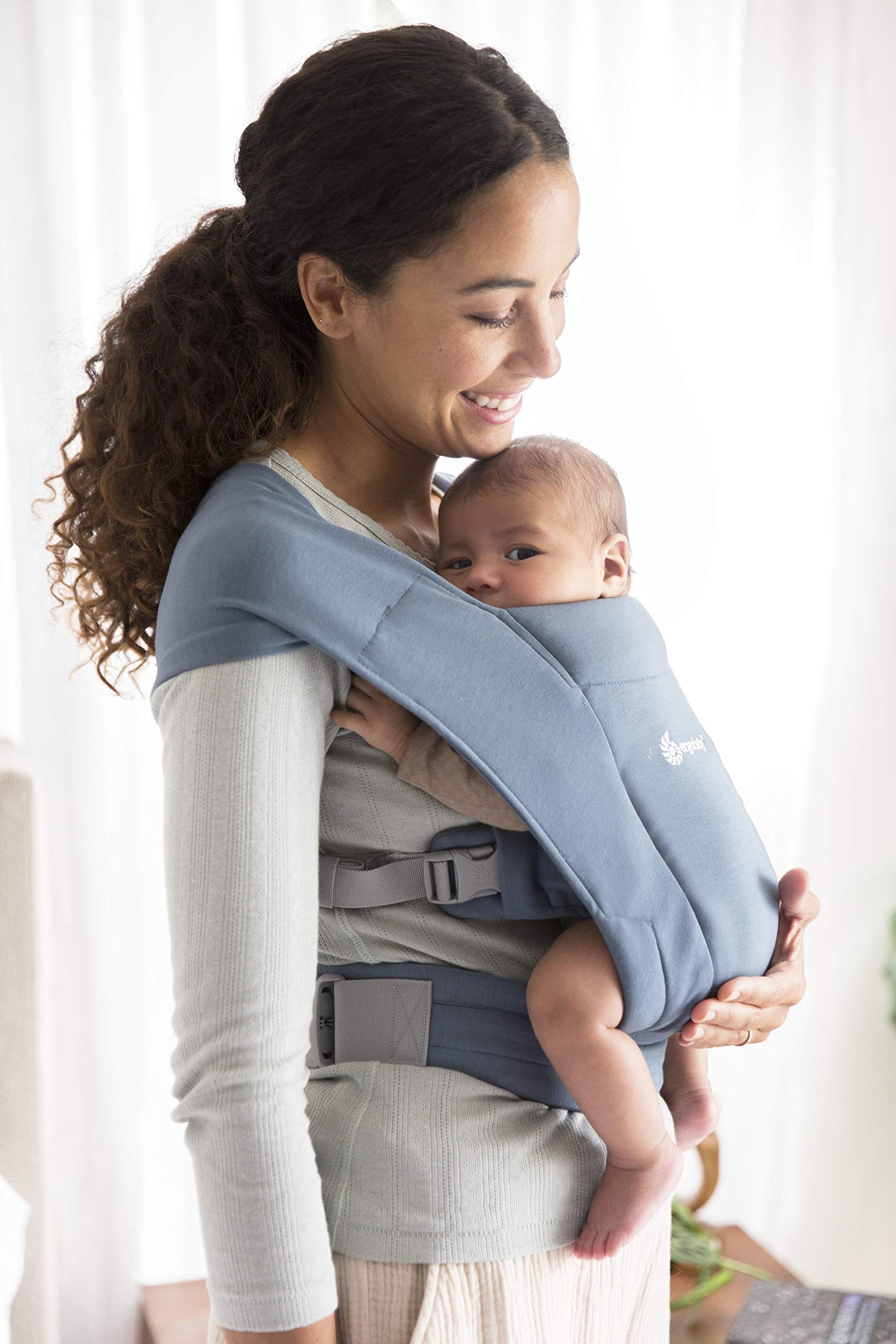 Ergobaby Embrace Baby Carrier for Newborns from Birth (Oxford Blue) - Made in Vietnam