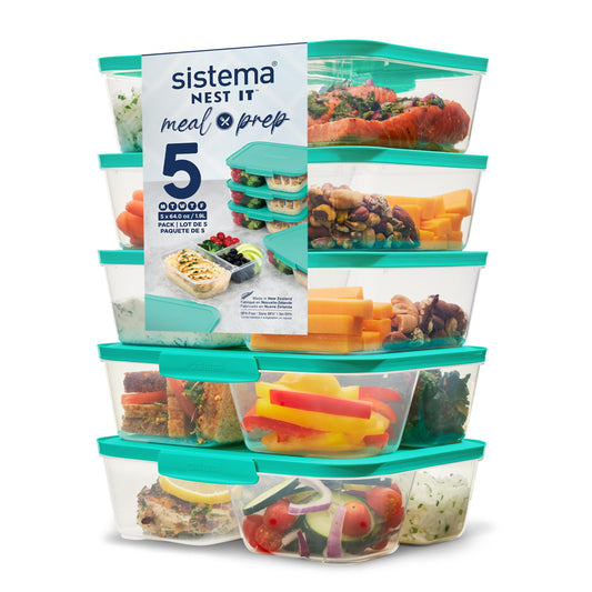 Sistema NEST IT 1.9L Meal Prep Containers (5 Count) - Made in New Zealand