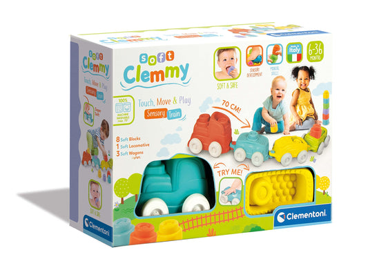 Clementoni Soft Clemmy Move & Play Sensory Train For 6+ Months - Made in Italy