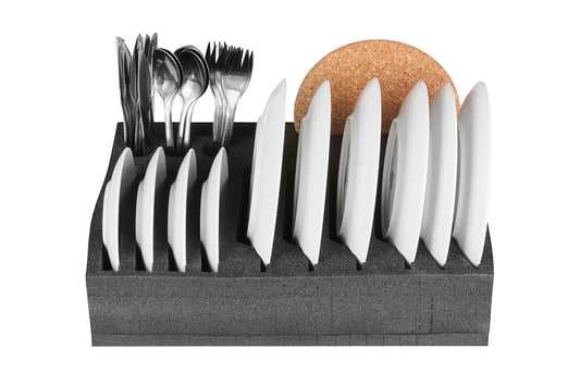 SCHAUMEX® Plate and Cutlery Holder (Space for 12 Plates) - Made in Germany