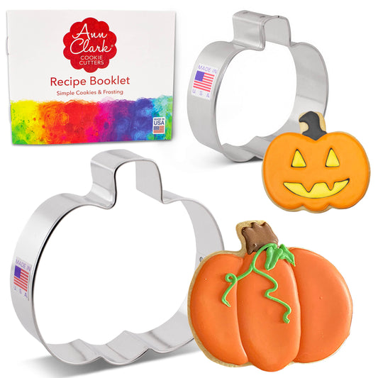 Ann Clark Pumpkin Cookie Cutters 2-Pc. Set 4", 3" - Made in USA