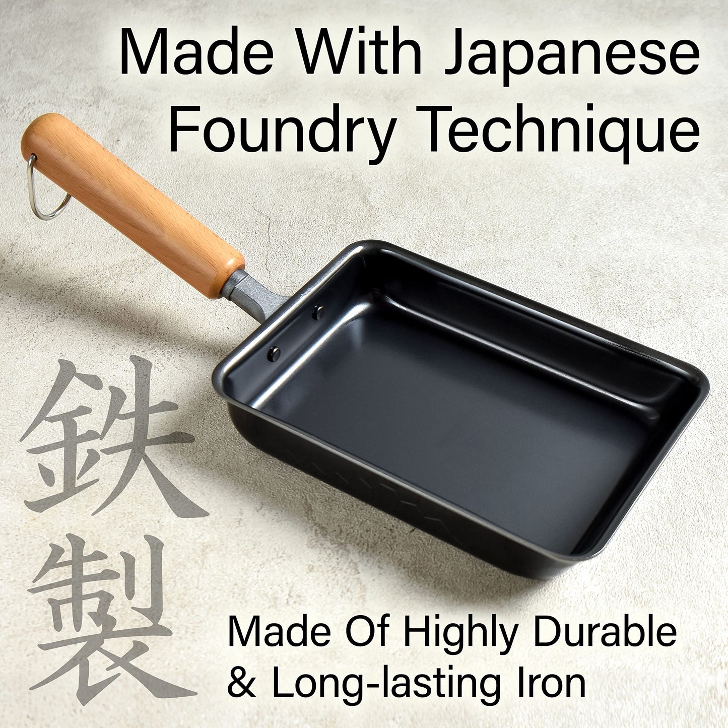 YAMASAN KYOTO UJI Japanese Iron Tamagoyaki Omelette Pan - Made in Japan