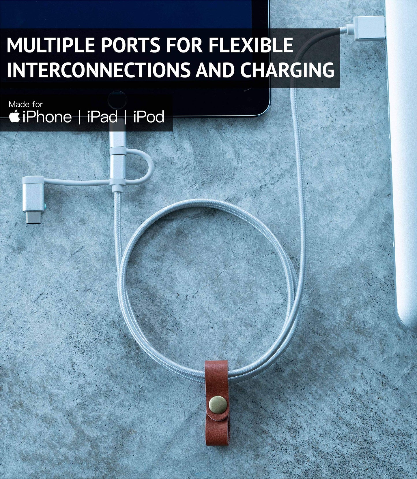 JAVEX Certified 3-in-1 Adapter Cable USB to Lighting, Type C & Micro USB cable - Made in Taiwan