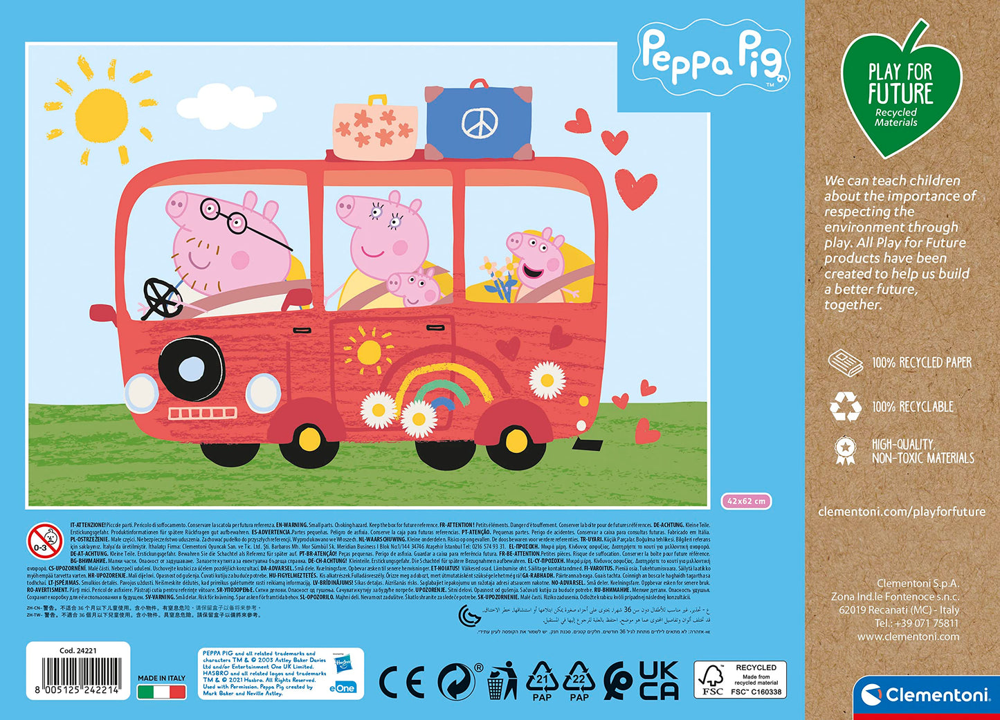 Clementoni Peppa Pig Play for Future Pig 24 Maxi Pieces - Made in Italy