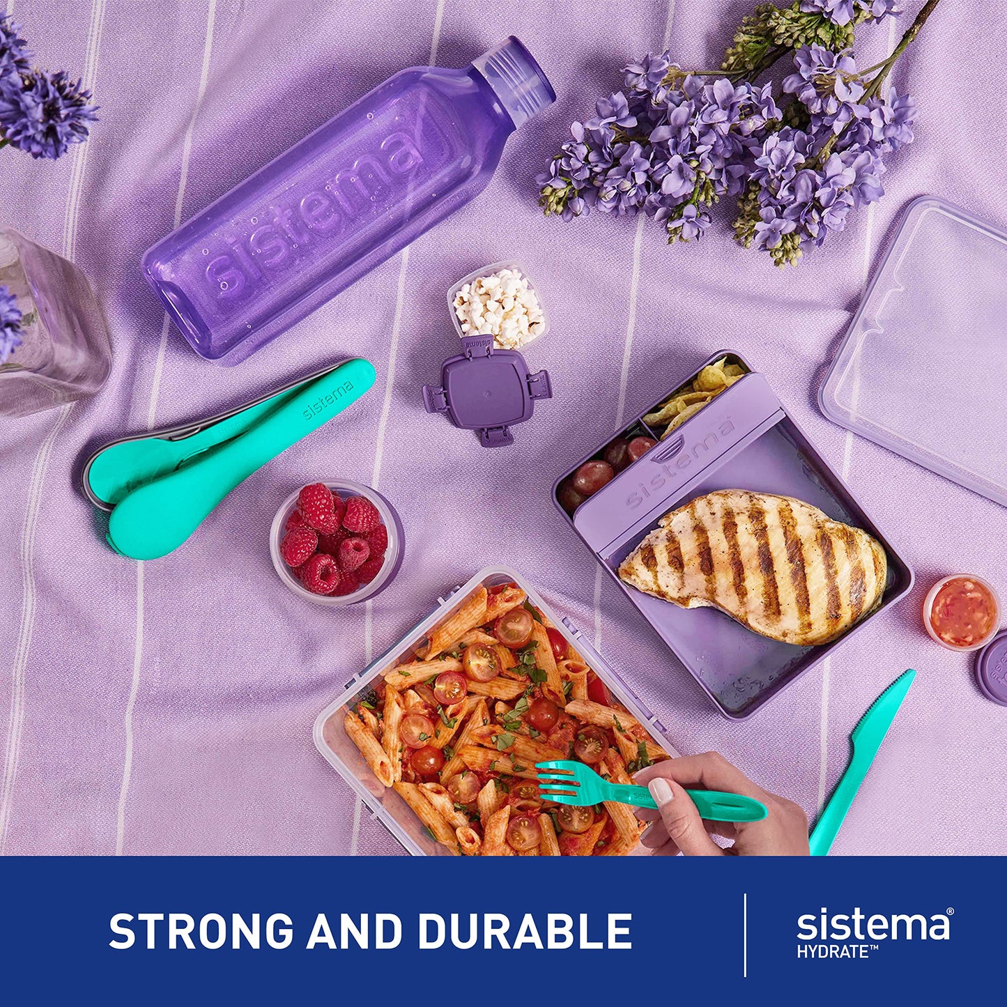 Sistema 475ml Square Water Bottle - Made in New Zealand